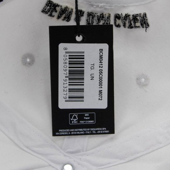 Dsquared2 Icon Baseball Cap - White Bcm0412 (Sku 5233) Hat main image 5